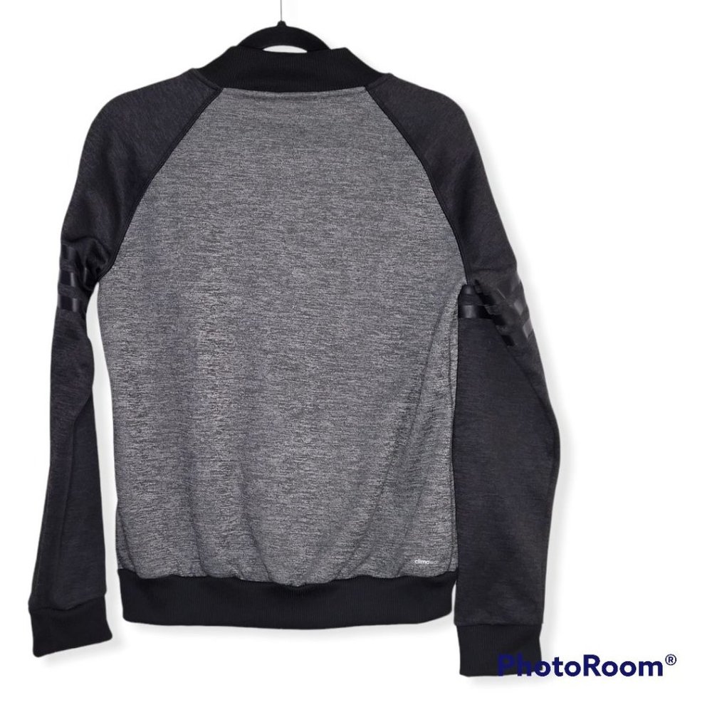 🌼HP🌼 Adidas Women's ClimaWarm Full Zip Heather Gray/Black Fleece Jacket - M - Picture 2 of 11